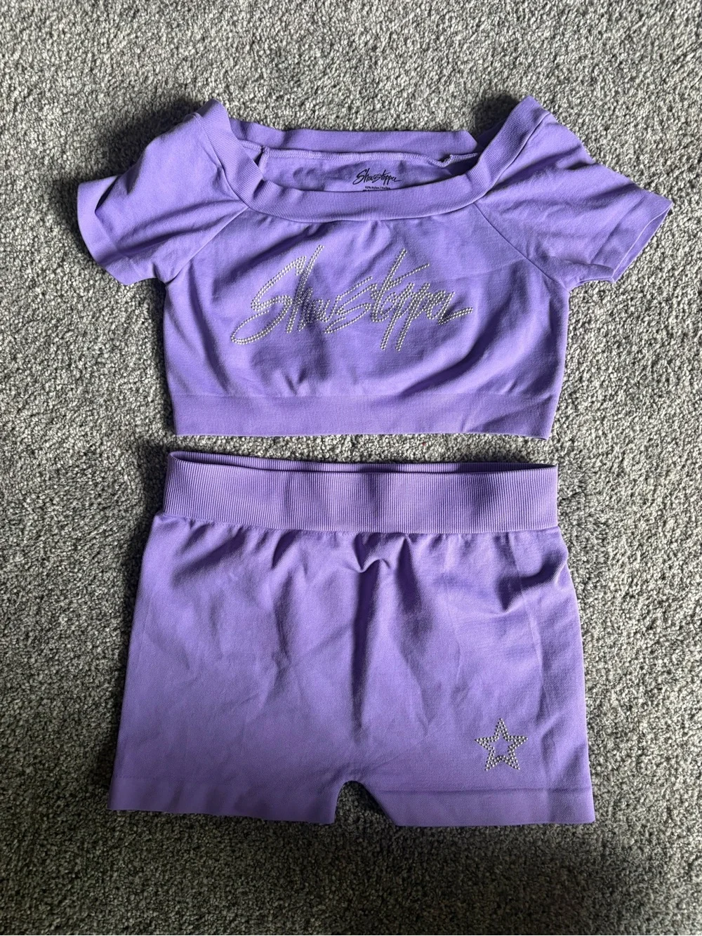 Girls' Lavender Dance Crop Top & Shorts Set